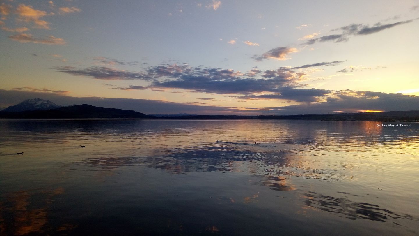 Sunset on the lake of Zug - Switzerland